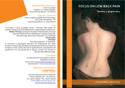 focus on low back pain - Ordine Provinciale dei Medici Chirurghi e