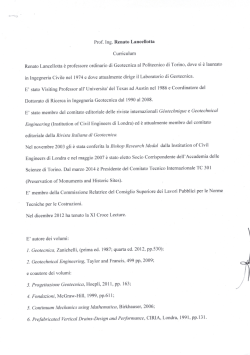 Prof. Ing. Renato Lancellotta Curriculum