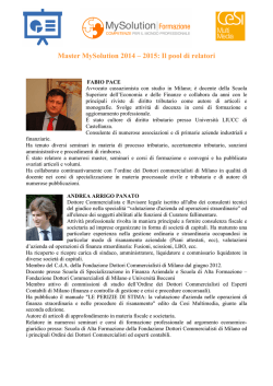 Curricula relatori master - Commercialista Marche Commercialista