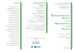 TROMBOEMBOLISMO VENOSO: EPIDEMIOLOGIA TERAPIA