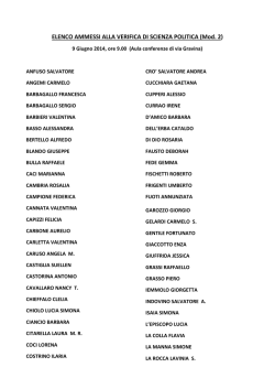 ELENCO AMMESSI ALLA VERIFICA DI SCIENZA POLITICA (Mod. 2)