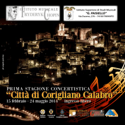 PRIMA STAGIONE CONCERTISTICA - Il Blog di Corigliano Calabro