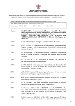 Determinazione n. 27831/3673 del 11/07/2014