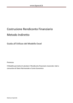 Costruzione Rendiconto Finanziario Metodo Indiretto