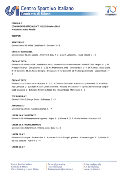 Comunicato n. 7 Commissione Calcio a 7 maschile