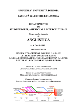 Programmi Letteratura Inglese - W3.UniRoma1.it