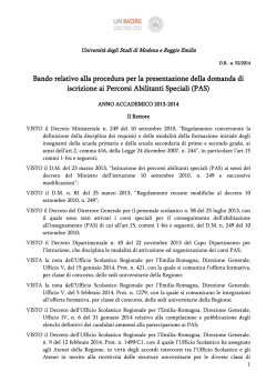 PAS - Universit&agrave; degli studi di Modena e Reggio Emilia