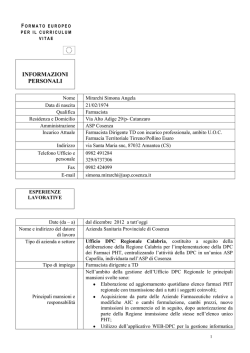 Formato Europeo per il Curriculum Vitae - Modello