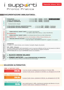 offerta bilanci 2014 - I Supporti Pronto Pratica PP Italia Srl