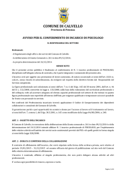 avviso incarico professionale psicologo