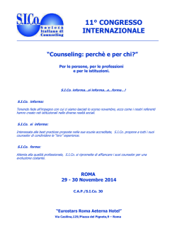 11° CONGRESSO INTERNAZIONALE “Counseling: perchè