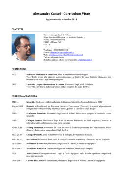 Alessandro Cassol - Universit&agrave; degli Studi di Milano