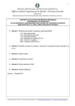 CCDR Utilizzazioni 2014/2015 - Ufficio Scolastico Regionale per le