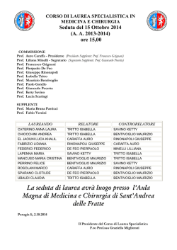 Laurea 15 POM - Universit&agrave; degli Studi di Perugia