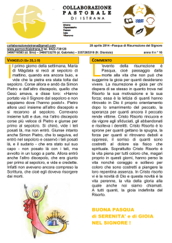 20 aprile 2014 &ndash;Pasqua di Risurrezione del Signore