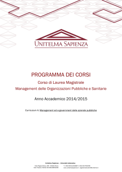 Programma degli insegnamenti MOPS Curriculum A