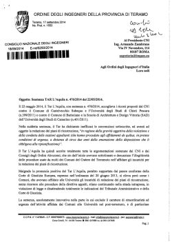 Ordine Teramo - Sentenza TAR su ricorsi CNI