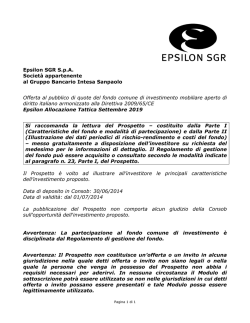 Epsilon SGR S.p.A. Societ&agrave; appartenente al Gruppo Bancario Intesa