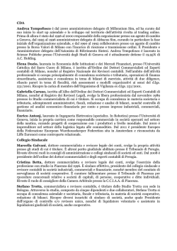 CV consiglieri e sindaci in carica