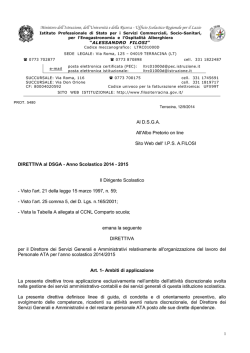 DIRETTIVA al DSGA - Anno Scolastico 2014 - Terracina