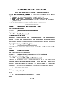 Operazione a premi - Sca ti premia | Sca ti regala il benessere