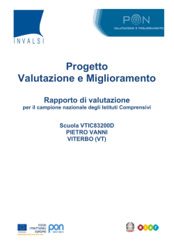 Rapporto di valutazione - Istituto Comprensivo Statale "Pietro Vanni