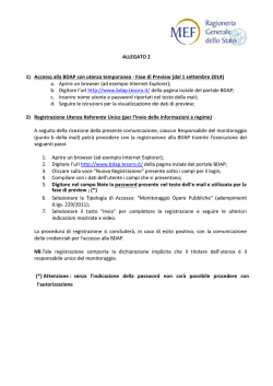 ALLEGATO 2 1) Accesso alla BDAP con utenza temporanea
