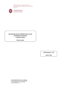 RISE AND DECLINE OF ECONOMIC POLICY AS AN