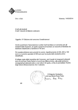 5 Edizione del Concorso Creattiviamoci
