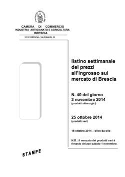 listino 40 - Camera di Commercio di Brescia