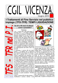 I Trattamenti di Fine Servizio nel pubblico impiego (TFS