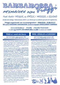 PRIMAVERA 2014 - BARBAROSSA VIAGGI