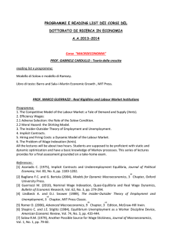 PROGRAMMI E READING LIST DEI CORSI DEL