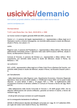 T.A.R. Lazio Roma Sez. I ter, Sent., 26-03-2014, n