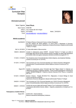 CV - Universit&agrave; Telematica Unitelma Sapienza