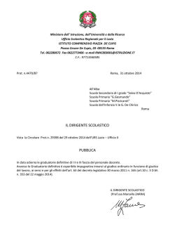 Circolare dirigenziale per la pubblicazione graduatorie del