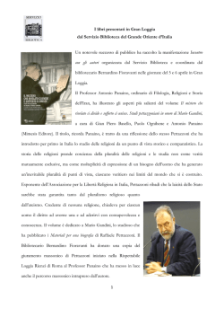I libri presentati in Gran Loggia dal Servizio Biblioteca del Grande