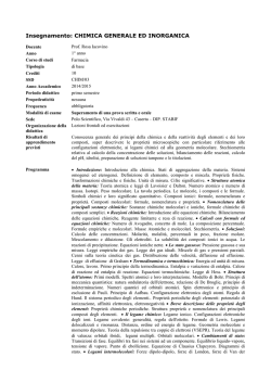 Chimica Generale e Inorganica - DiSTABiF