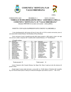 Delibera convalida Val Brembilla