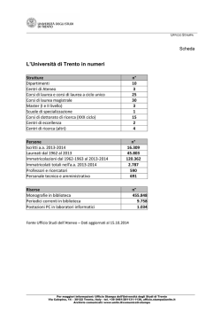 scheda UniTrento e premiati - Universit&agrave; degli Studi di Trento
