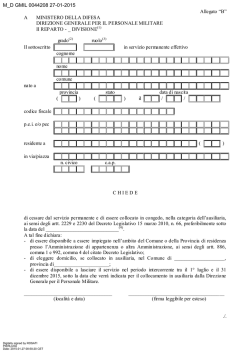 Allegato &ldquo;B&rdquo; A MINISTERO DELLA DIFESA DIREZIONE GENERALE