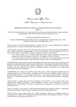 Avviso di selezione comparativa per titoli e colloquio informale, per l