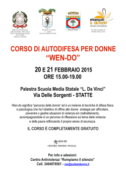 Corso autodifesa wendo STATTE