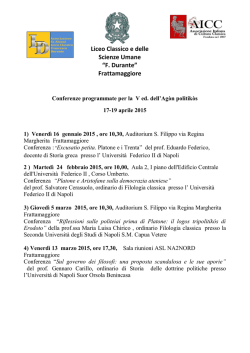 conferenze programmate per la v edizione dell`agon politikos