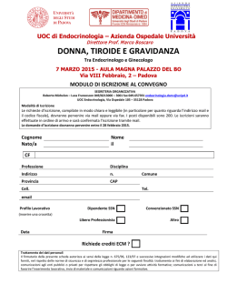 DONNA, TIROIDE E GRAVIDANZA