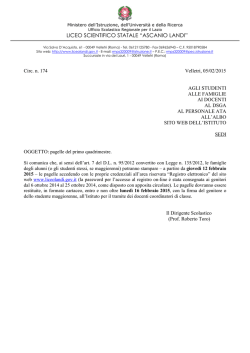 Pagelle del primo quadrimestre