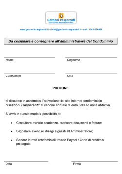 Sei un condominio? Scarica il modulo per l`amministratore