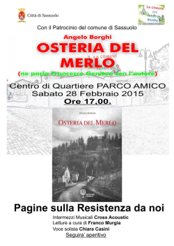 Osteria del Merlo (Sabato 28 Febbraio 2015 ore 17)