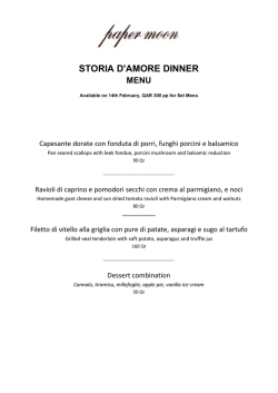 STORIA D`AMORE DINNER