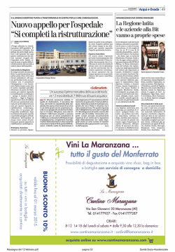 Nuovoappelloperl`ospedale &ldquo;Sicompletilaristrutturazione&rdquo;